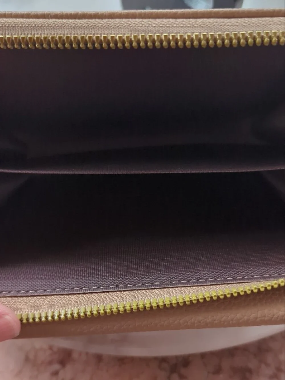 Pebbled Taupe Wallet with Gold Magnetic-Latch, NWOT